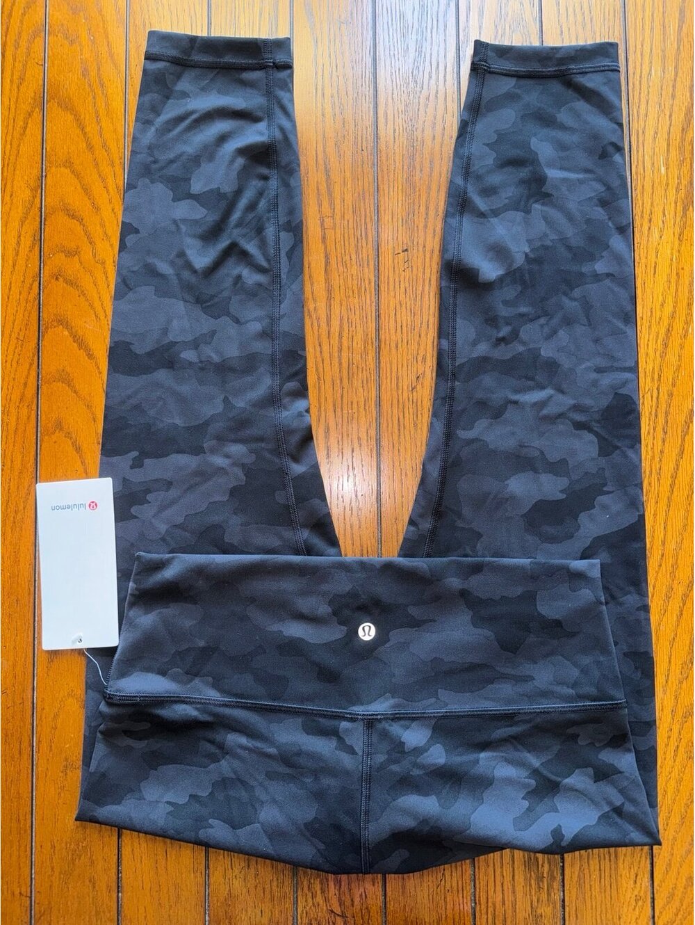Lululemon Wunder Train High Rise 25” Heritage Camo Deep Coal Black Size 12 NWT
